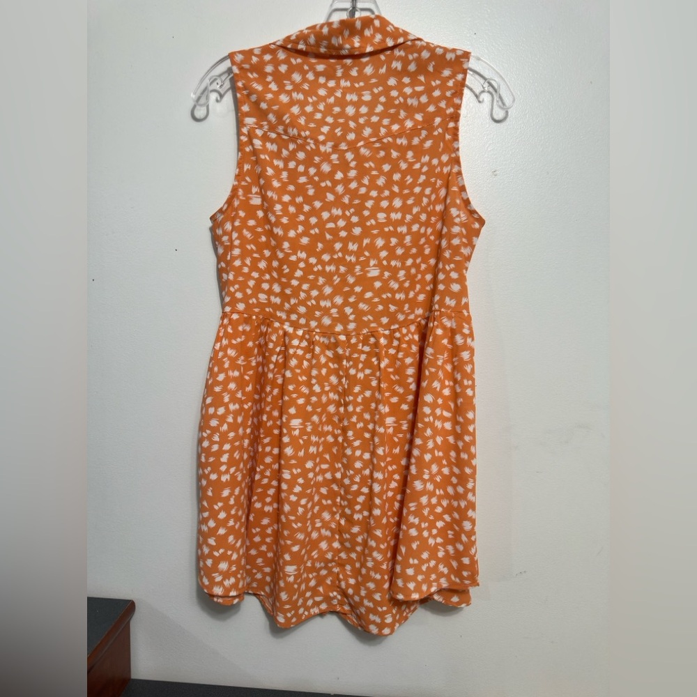 Umgee Orange and White Patterned Dress - Picture 2 of 4